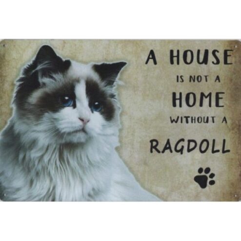 A home Ragdoll - metalen bord