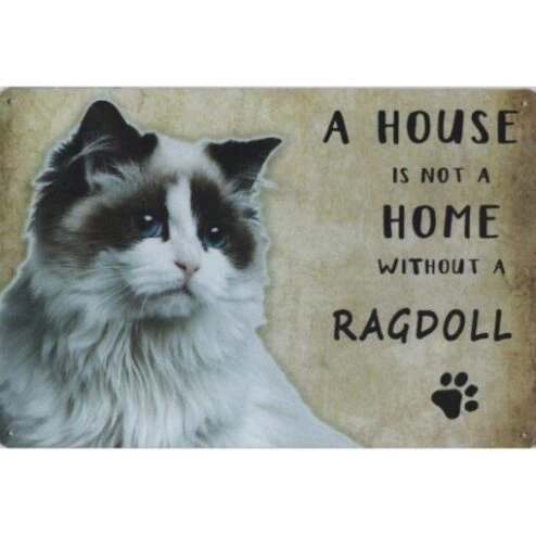 A home Ragdoll - metalen bord