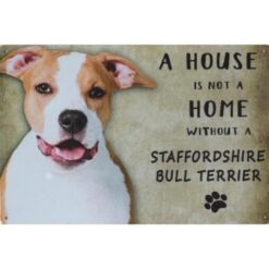 A home Staffordshire Bull Terriër - metalen bord