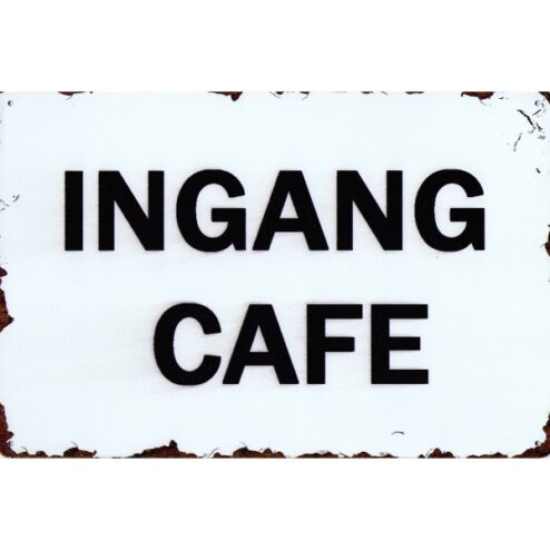 Ingang Cafe - metalen bord
