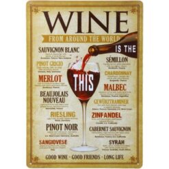 Wine - metalen bord