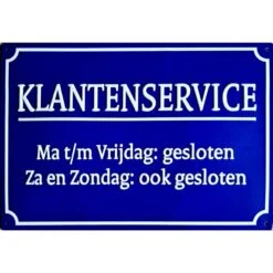 Klantenservice - metalen bord