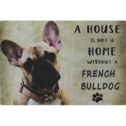 A home French Bulldog Halsband - metalen bord