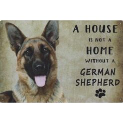 A home German Shepherd - metalen bord