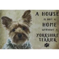 A home Yorkshire Terriër - metalen bord