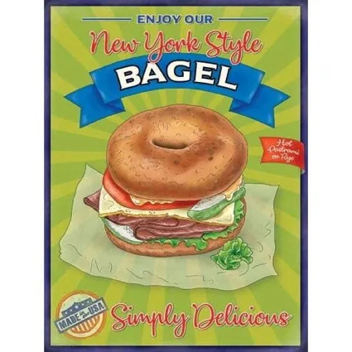 Bagel New York Style - metalen bord