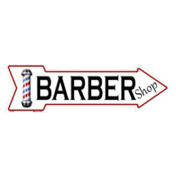 Barbershop - metalen bord