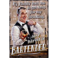 Bartender - metalen bord