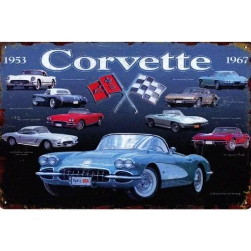 Corvette 1953-1967 - metalen bord