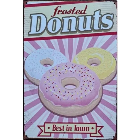 Donuts - metalen bord