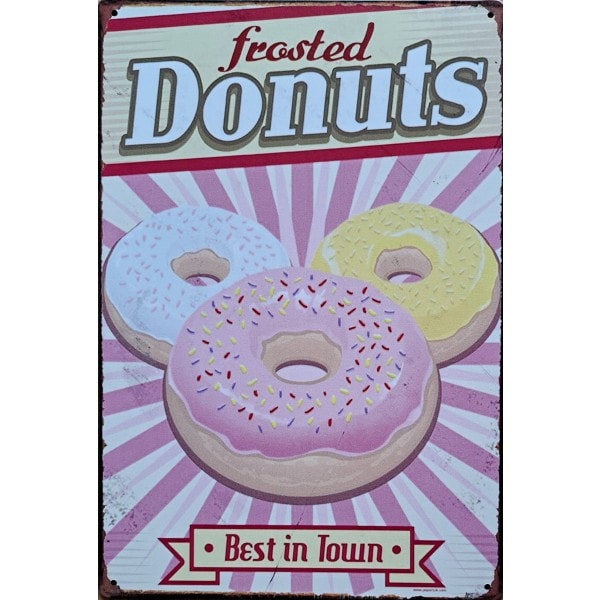 Donuts - metalen bord