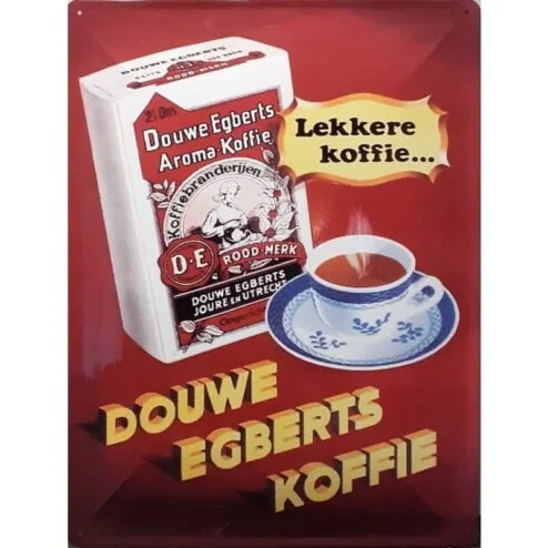 Douwe Egberts - metalen bord