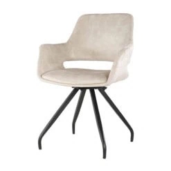 Draaibare Eetkamerstoel Capp Beige Velvet