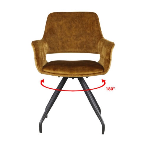 Draaibare Eetkamerstoel Capp Oker Velvet