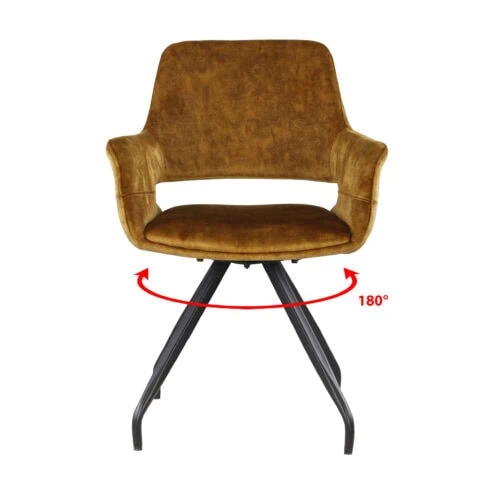 Draaibare Eetkamerstoel Capp Oker Velvet