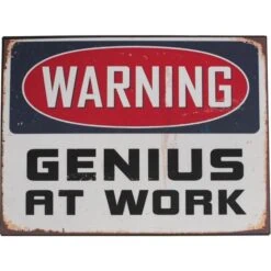 Genius At Work - metalen bord
