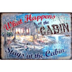Happens in the Cabin - metalen bord