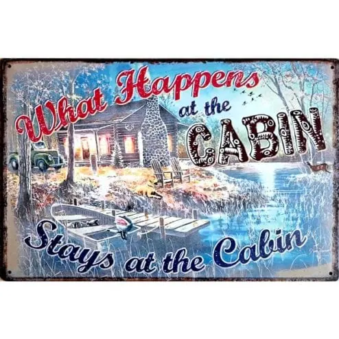 Happens in the Cabin - metalen bord