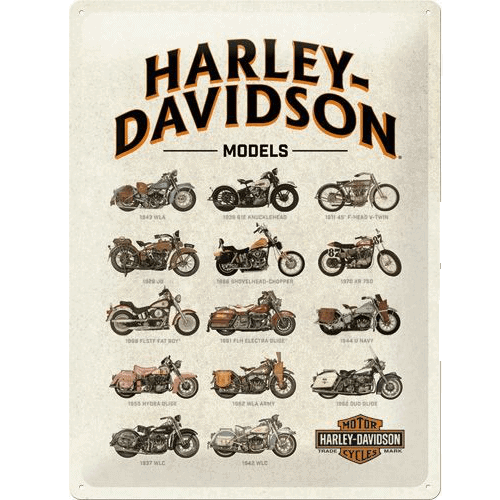 Harley-Davidson Models - metalen bord