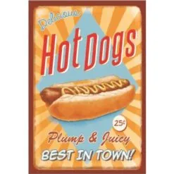 Hot Dogs - metalen bord