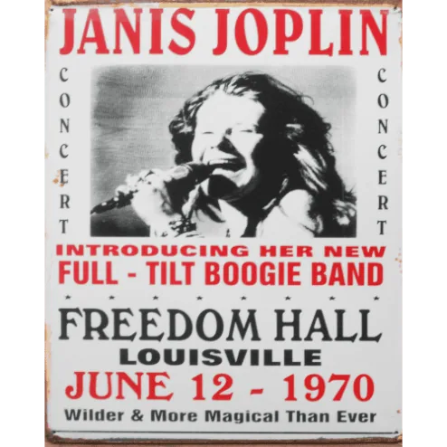 Janis Joplin - metalen bord