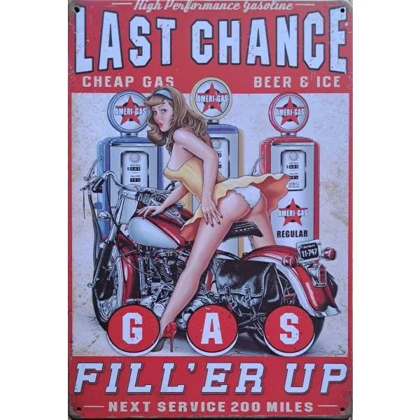 Last Change fill er up - metalen bord