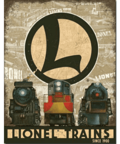 Lionel Trains Since 1900 - metalen bord