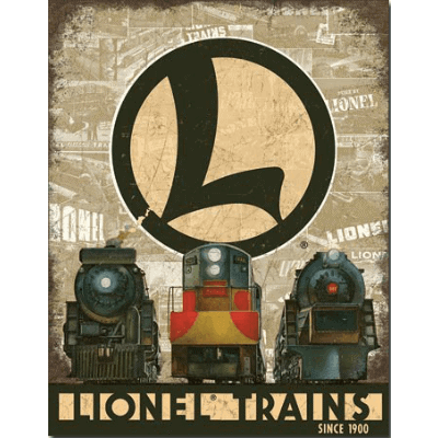 Lionel Trains Since 1900 - metalen bord