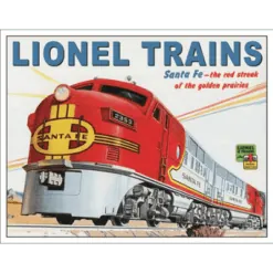 Lionel trains Santa Fe - metalen bord