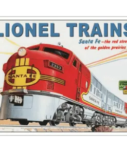 Lionel trains Santa Fe - metalen bord