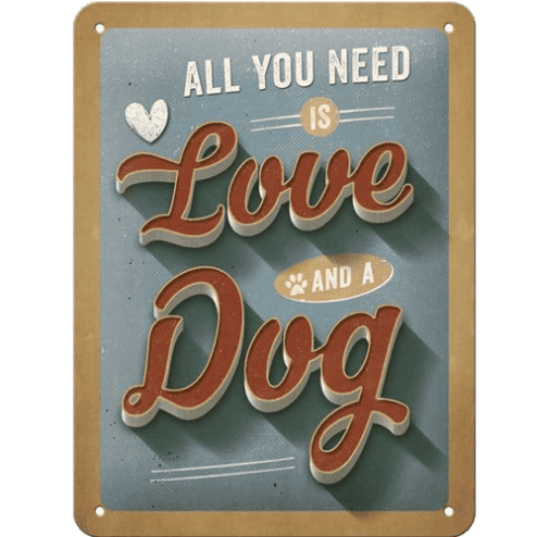 Love Dog - metalen bord