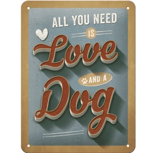 Love Dog - metalen bord