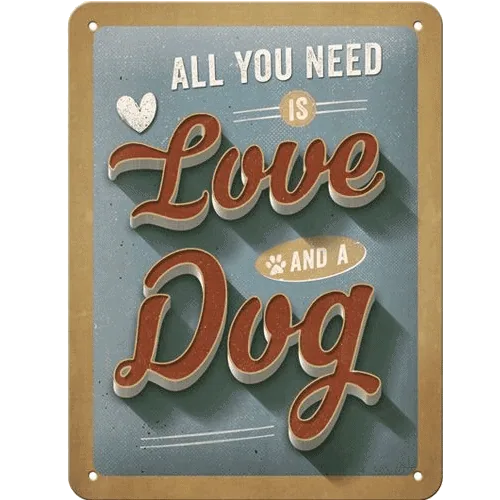 Love Dog - metalen bord
