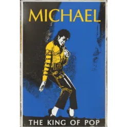 Michael Jackson King of Pop - metalen bord