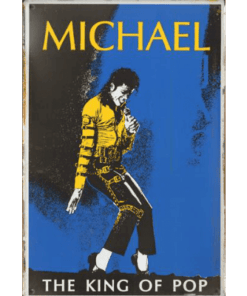 Michael Jackson King of Pop - metalen bord