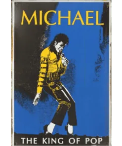 Michael Jackson King of Pop - metalen bord
