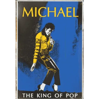 Michael Jackson King of Pop - metalen bord