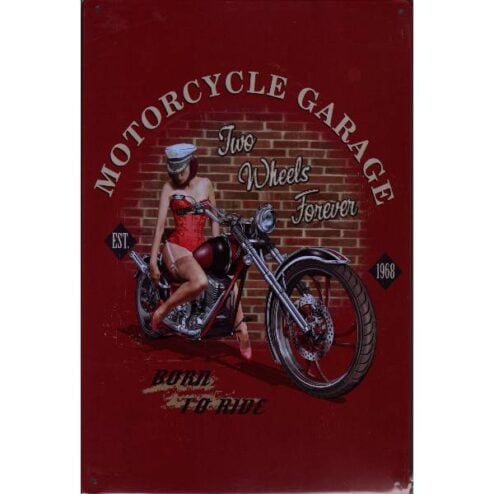 Motorcycle Garage - metalen bord