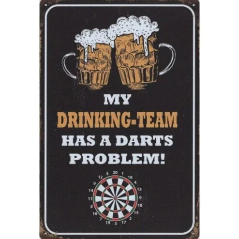 My Drinking team - metalen bord