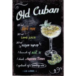 Old Cuban - metalen bord