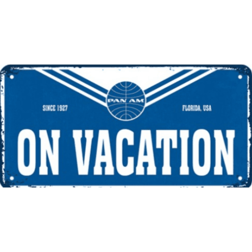 Pan Am on Vacation - metalen bord