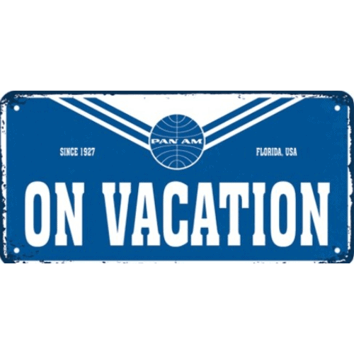 Pan Am on Vacation - metalen bord
