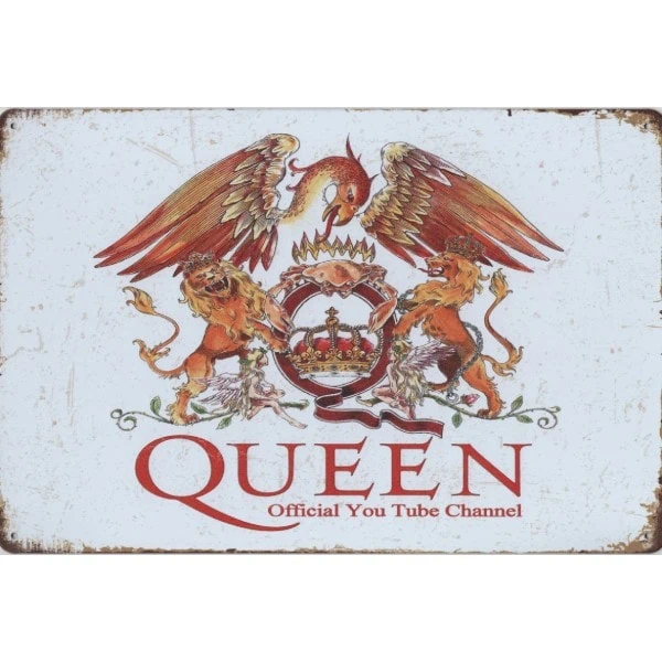 Queen Youtube - metalen bord