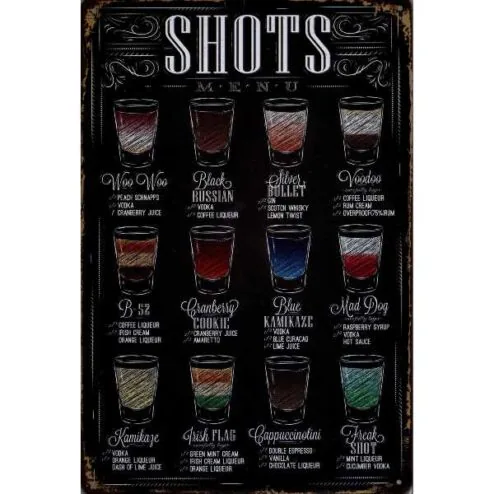 Shots - metalen bord