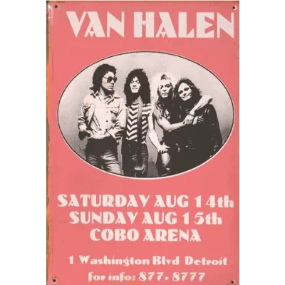 Van Halen - metalen bord