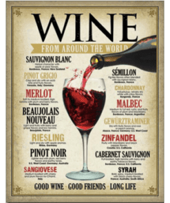 Wine the World - metalen bord