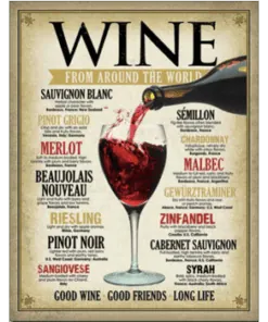 Wine the World - metalen bord