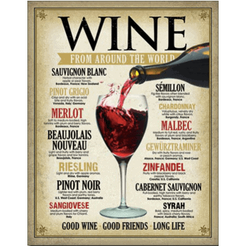 Wine the World - metalen bord
