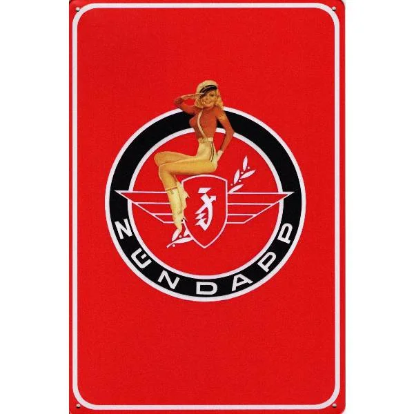 Zundapp brommer meisje op logo - metalen bord