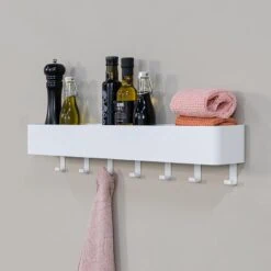 Nolan 7 Wandkapstok Wit 72cm